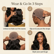 How to wear the body wave wig in 3 steps