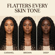 Deep wave wig flatters every skin tone