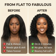 Before and after deep wave headband wig
