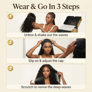 Wear and go deep wave wig in 3 steps