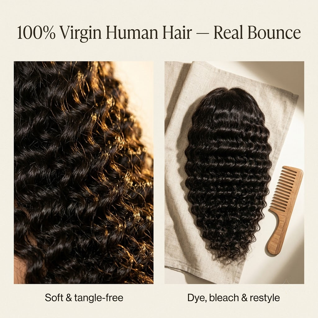 100% Brazilian virgin human hair deep wave texture 200 density