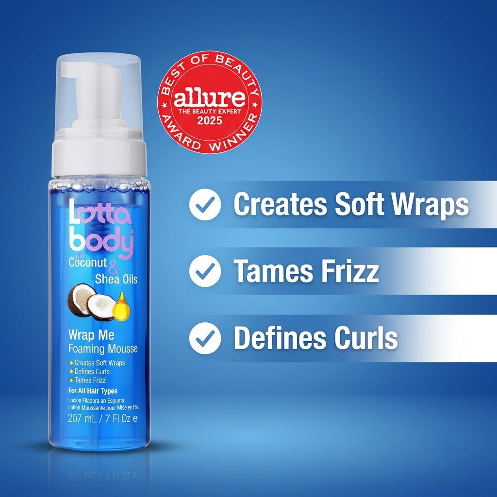 Curl-defining mousse creates soft wraps, tames frizz, defines curls