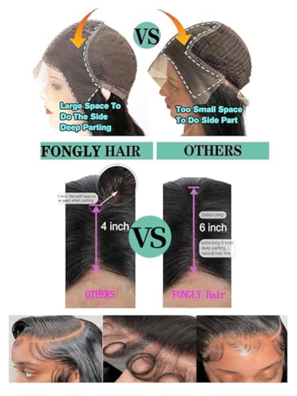 Fongly Body Wave Lace Front Wigs Human Hair 13x6 Lace Front Wigs Human Hair 200% Density 26 Inch 13x6 HD Lace Frontal HumanHair Wigs for Black Women With BabyHair