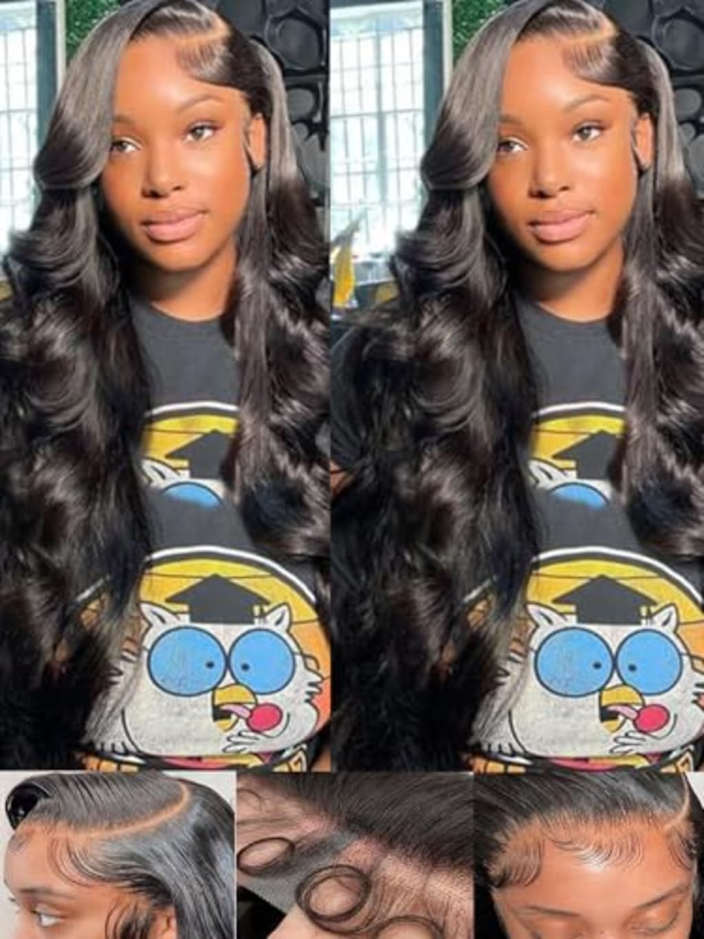 Fongly Body Wave Lace Front Wigs Human Hair 13x6 Lace Front Wigs Human Hair 200% Density 26 Inch 13x6 HD Lace Frontal HumanHair Wigs for Black Women With BabyHair