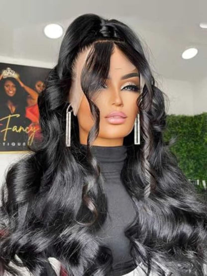Fongly Body Wave Lace Front Wigs Human Hair 13x6 Lace Front Wigs Human Hair 200% Density 26 Inch 13x6 HD Lace Frontal HumanHair Wigs for Black Women With BabyHair