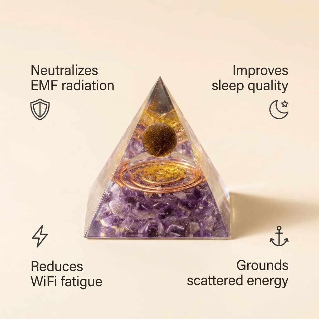 The Amethyst Pyramid — Place It Once. Sleep Through The Night.